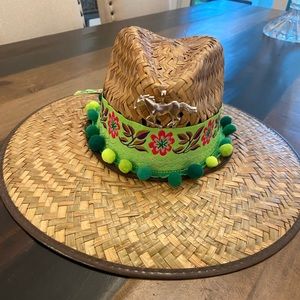 Equestrian straw sun hat